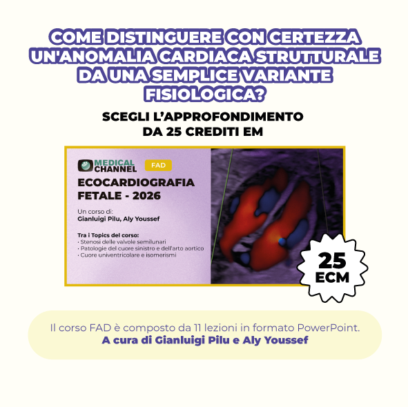 Corso di ecocardiografia fetale ECM 2026: formazione FAD con 25 crediti ECM